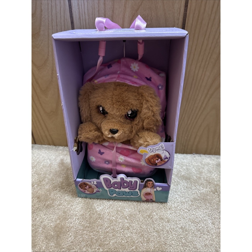 Baby Paws Cocker Spaniel Puppy With Carrier Interactive Plush 5 Sounds